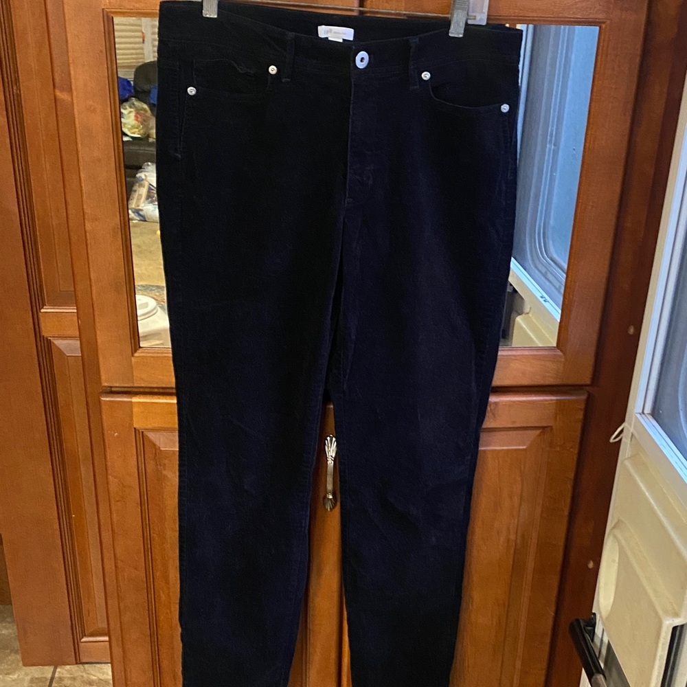 J.jill Black Size 10 Corduroy Oversized Pants Elegant Timeless Office Fall